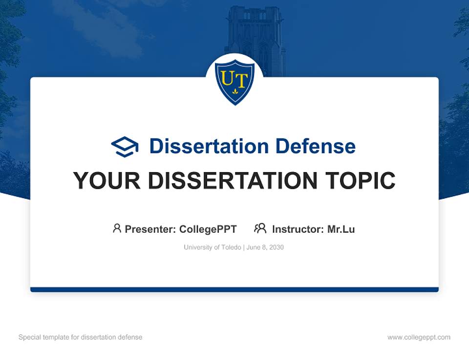 University of Toledo Graduation Thesis Defense PPT Template4:3 ratio PPT effect preview image7