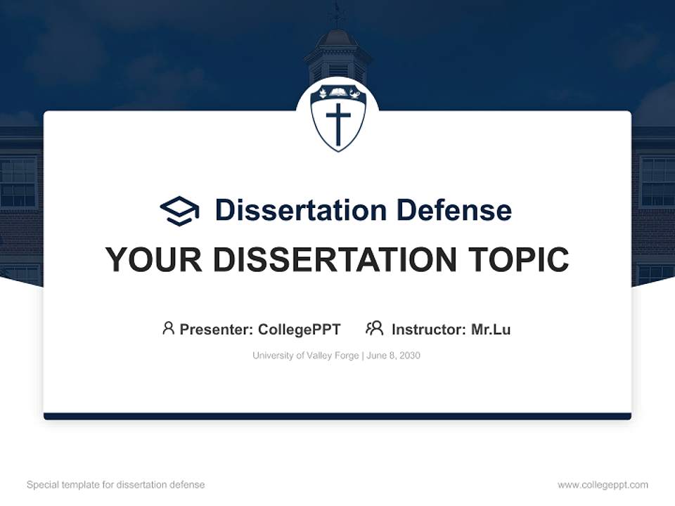 University of Valley Forge Graduation Thesis Defense PPT Template4:3 ratio PPT effect preview image7