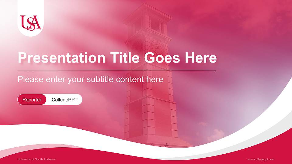 University of South Alabama Lecture Sharing and Networking Event PPT Template16:9 ratio PPT effect preview image