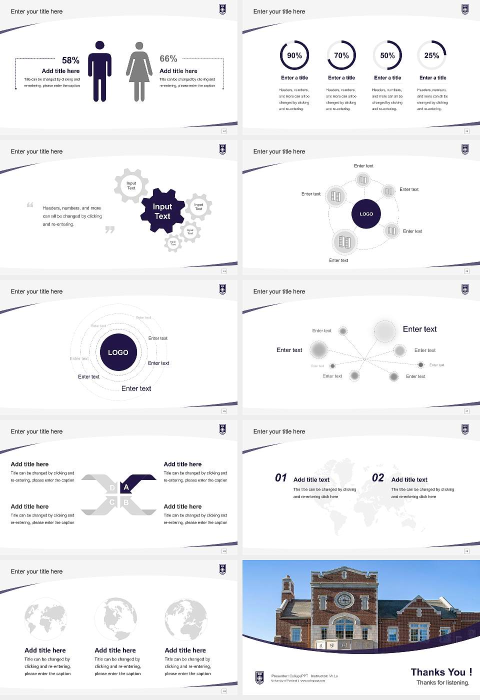 University of Portland Course/Courseware Creation PPT Template16:9 ratio PPT effect preview image4