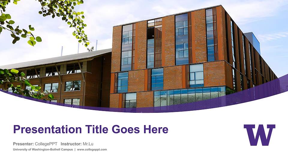 University of Washington-Bothell Campus Course/Courseware Creation PPT Template16:9 ratio PPT effect preview image
