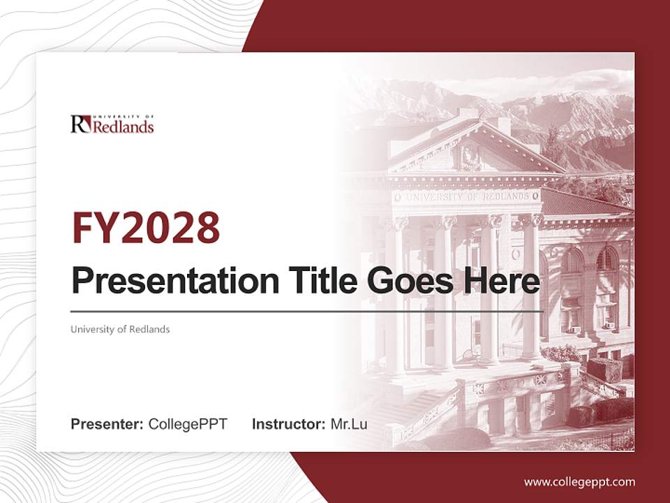 University of Redlands Academic Presentation/Research Findings Report PPT Template4:3 ratio PPT effect preview image5