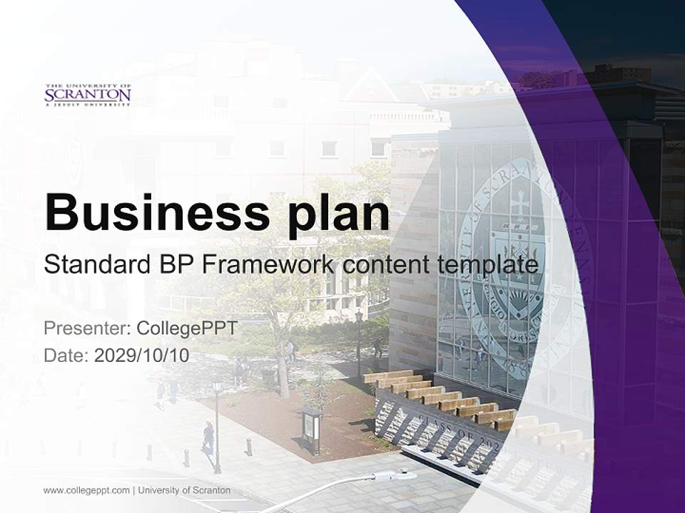 University of Scranton Competition/Entrepreneurship Contest PPT Template4:3 ratio PPT effect preview image9