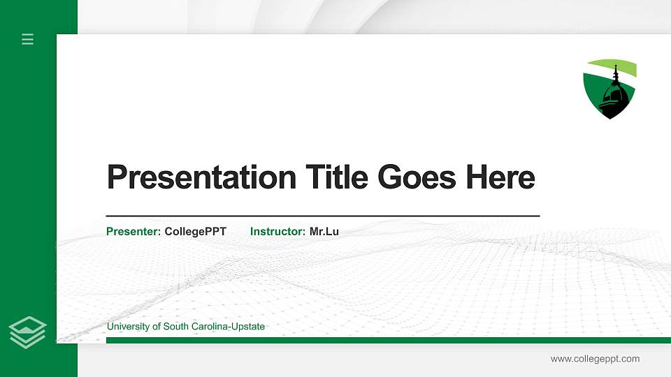 University of South Carolina-Upstate Thesis Proposal/Graduation Defense PPT Template16:9 ratio PPT effect preview image