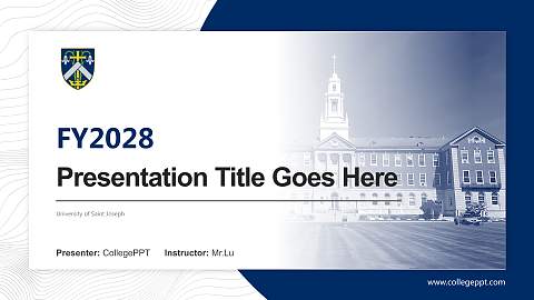 University of Saint Joseph Academic Presentation/Research Findings Report PPT Template