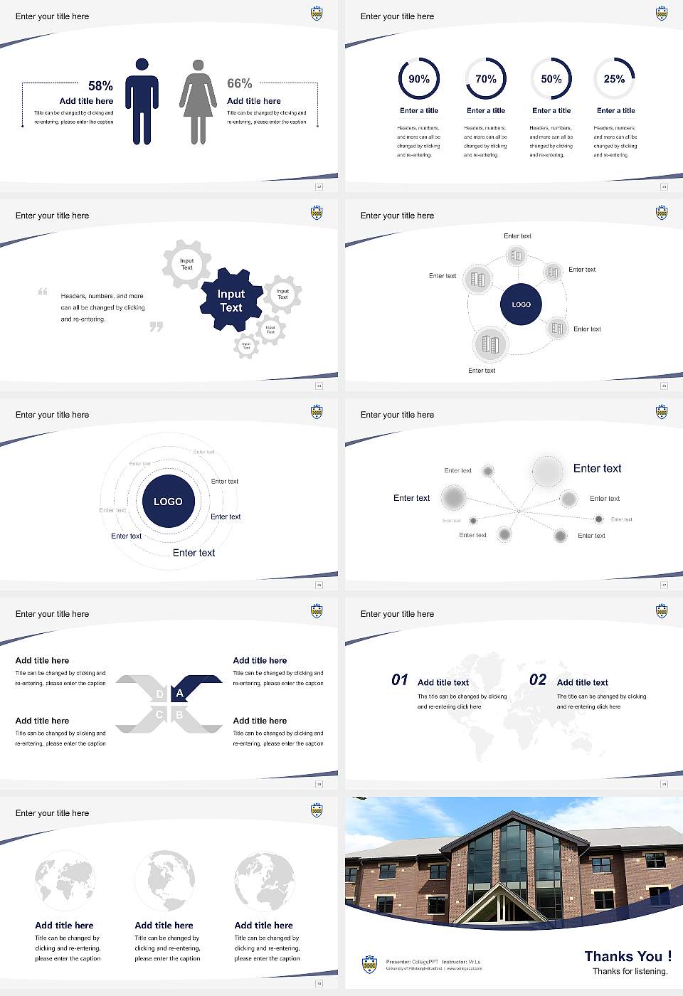 University of Pittsburgh-Bradford Course/Courseware Creation PPT Template16:9 ratio PPT effect preview image4