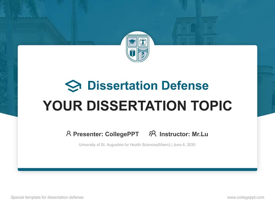 University of St. Augustine for Health Sciences(Miami) Graduation Thesis Defense PPT Template4:3 ratio PPT effect preview image7