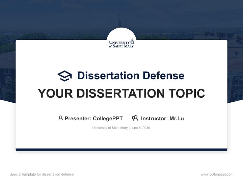 University of Saint Mary Graduation Thesis Defense PPT Template4:3 ratio PPT effect preview image7