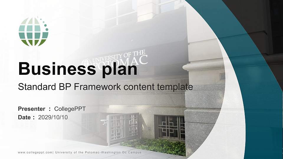 University of the Potomac-Washington Dc Campus Competition/Entrepreneurship Contest PPT Template16:9 ratio PPT effect preview image