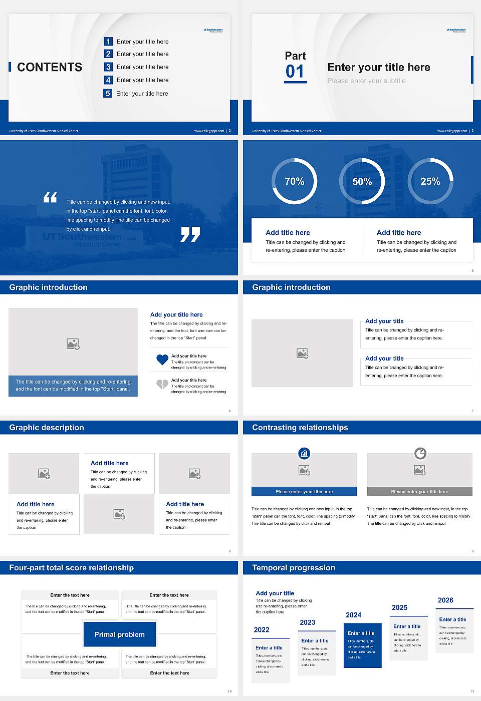 University of Texas Southwestern Medical Center Thesis Proposal/Graduation Defense PPT Template16:9 ratio PPT effect preview image2