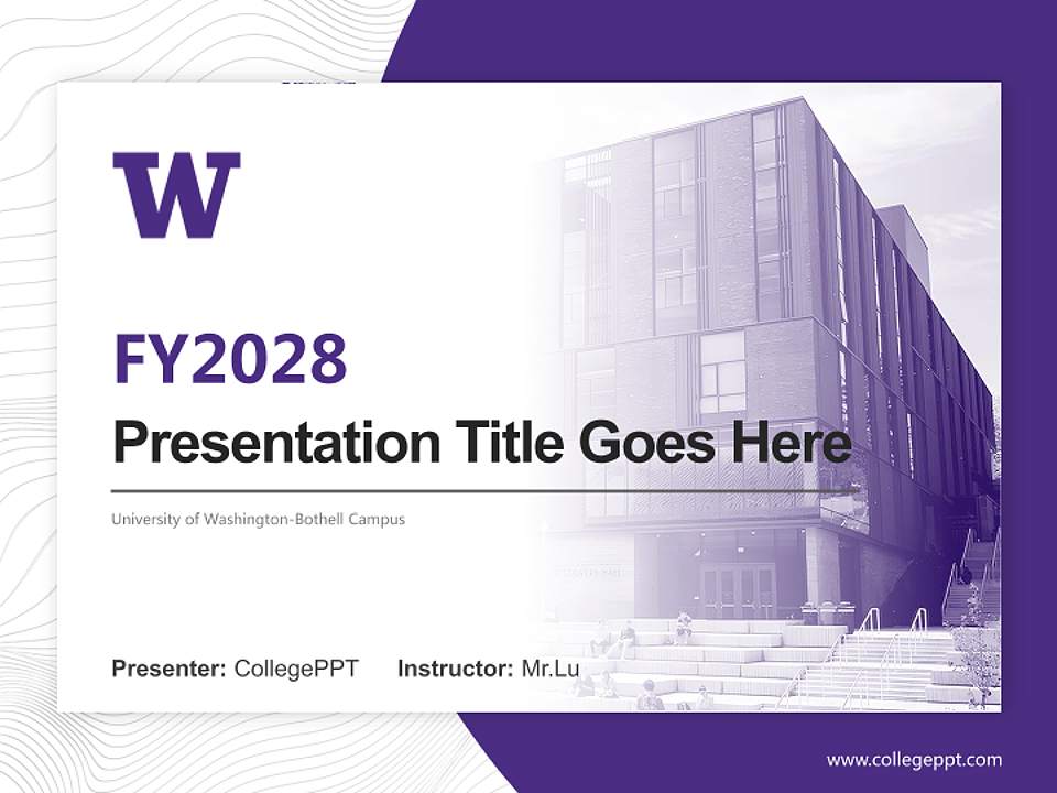 University of Washington-Bothell Campus Academic Presentation/Research Findings Report PPT Template4:3 ratio PPT effect preview image5