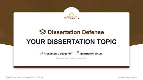 University of St Francis Graduation Thesis Defense PPT Template