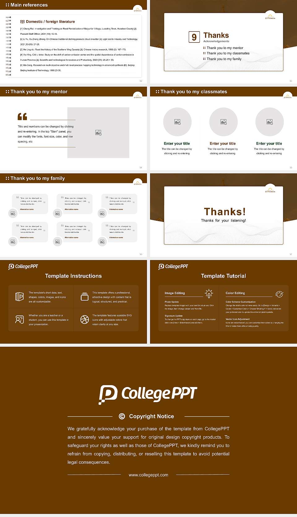 University of St Francis Graduation Thesis Defense PPT Template16:9 ratio PPT effect preview image7