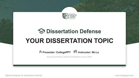 University of Science and Arts of Oklahoma Graduation Thesis Defense PPT Template