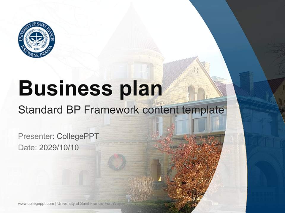University of Saint Francis-Fort Wayne Competition/Entrepreneurship Contest PPT Template4:3 ratio PPT effect preview image9