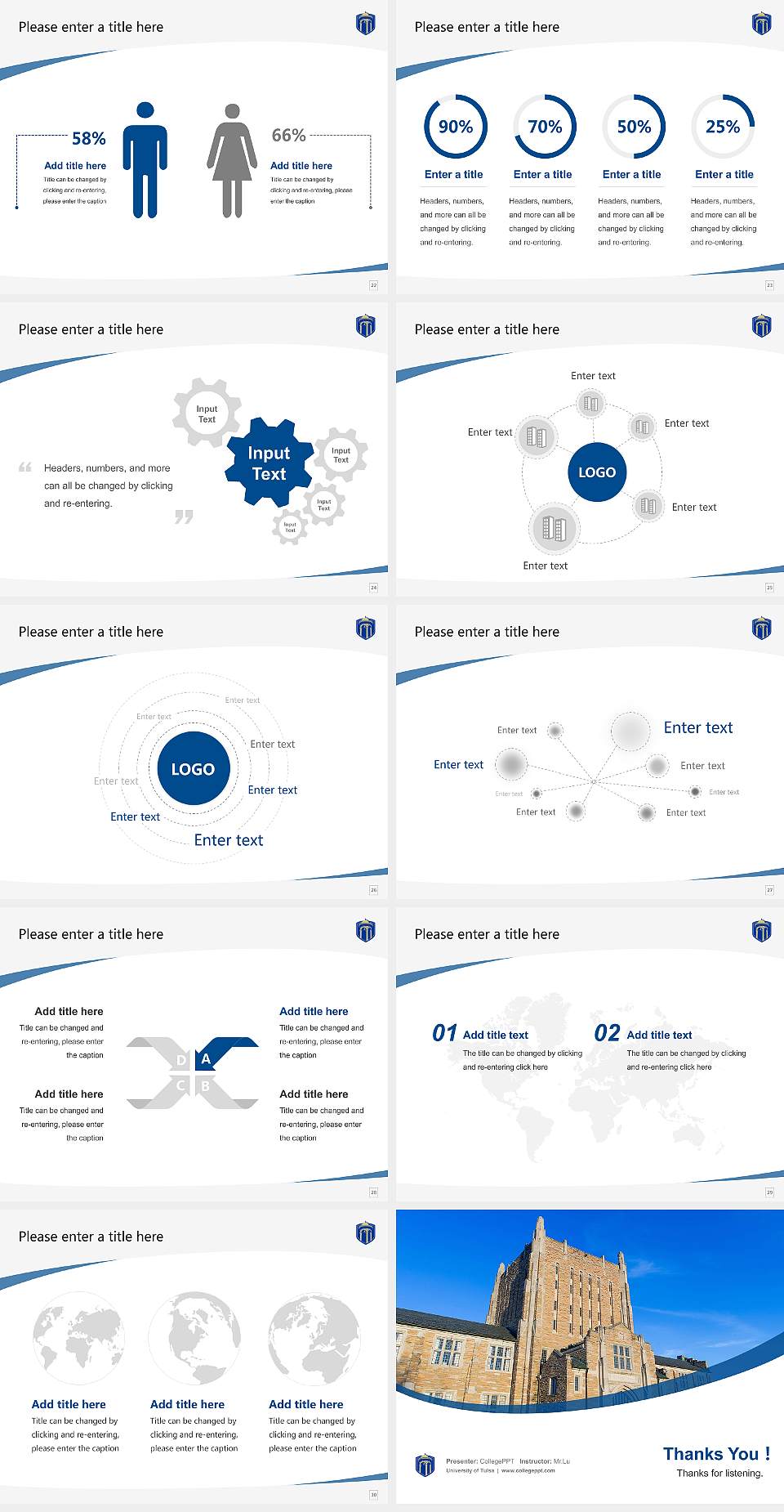 University of Tulsa Course/Courseware Creation PPT Template4:3 ratio PPT effect preview image4