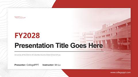 University of the District of Columbia-David a Clarke School of Law Academic Presentation/Research Findings Report PPT Template