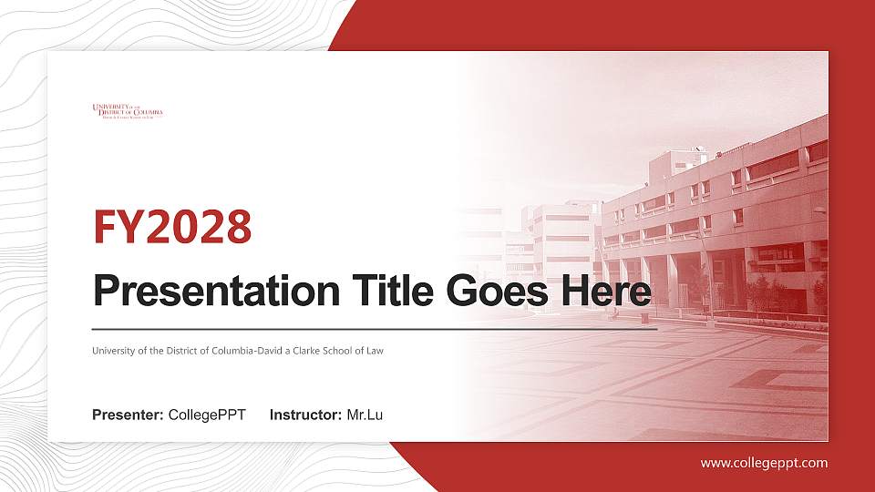 University of the District of Columbia-David a Clarke School of Law Academic Presentation/Research Findings Report PPT Template16:9 ratio PPT effect preview image