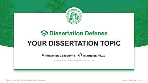University of Puerto Rico-Mayaguez Graduation Thesis Defense PPT Template