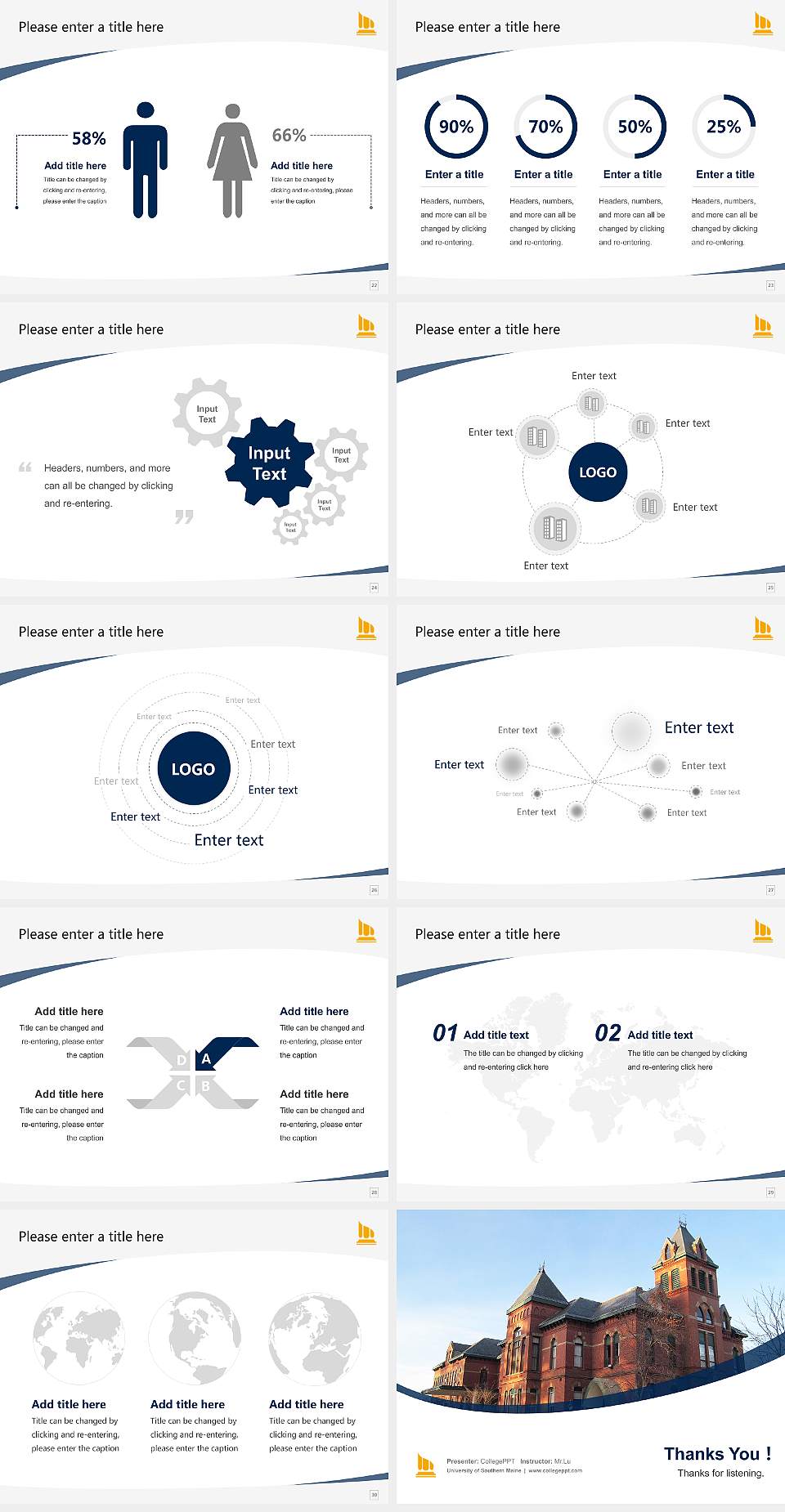 University of Southern Maine Course/Courseware Creation PPT Template4:3 ratio PPT effect preview image4