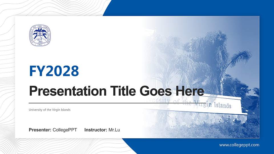 University of the Virgin Islands Academic Presentation/Research Findings Report PPT Template16:9 ratio PPT effect preview image