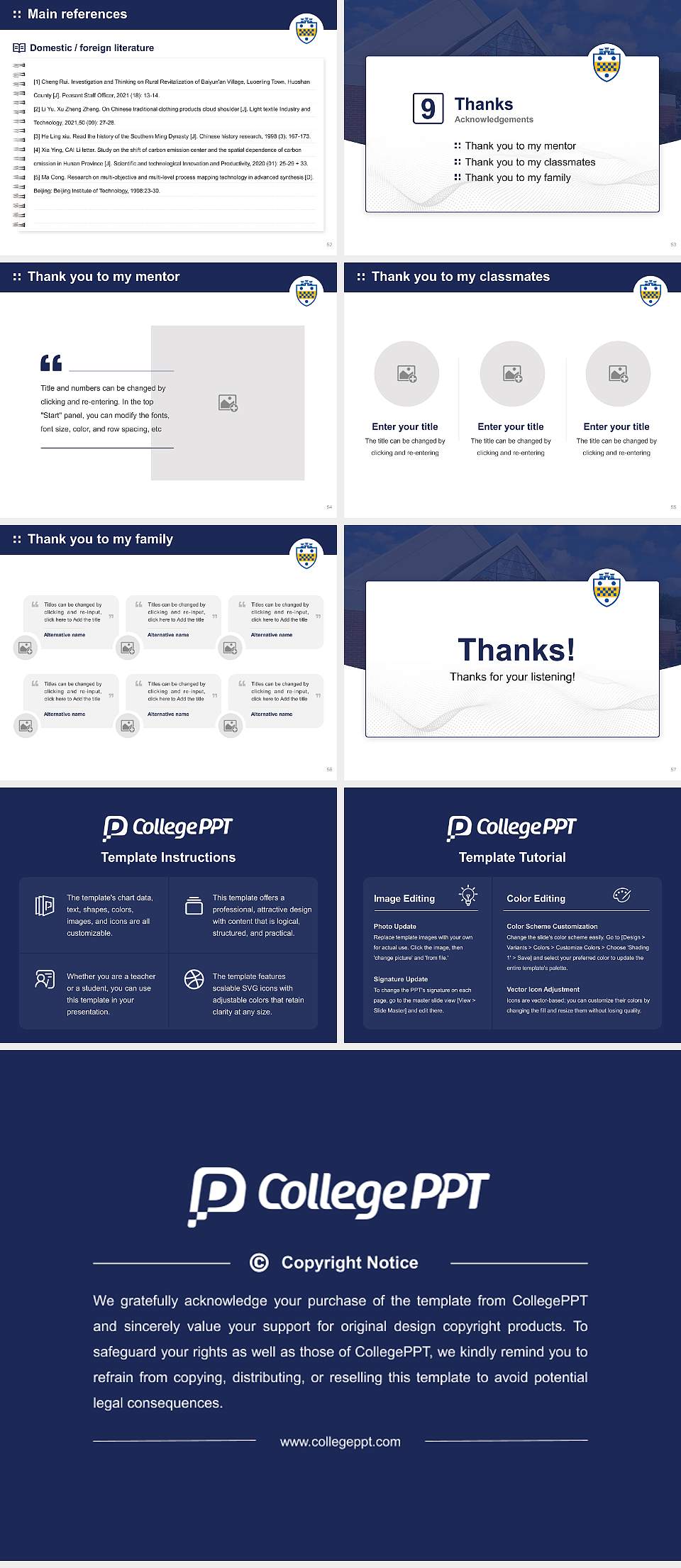 University of Pittsburgh-Greensburg Graduation Thesis Defense PPT Template4:3 ratio PPT effect preview image7