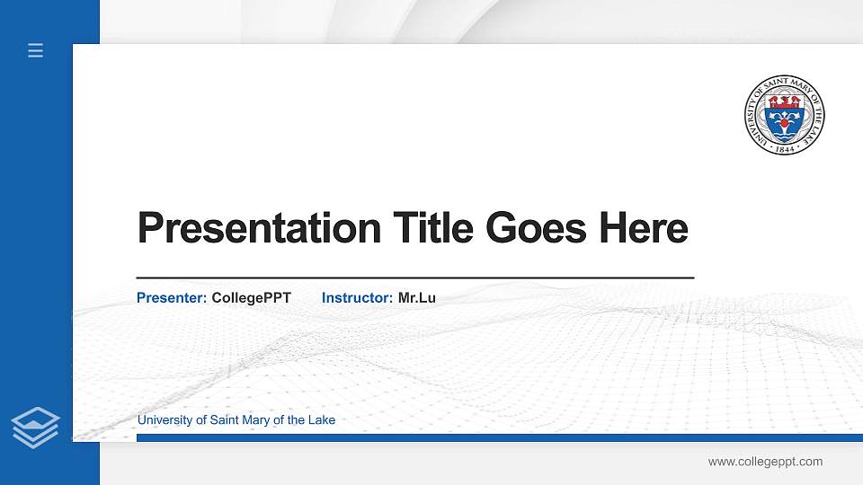 University of Saint Mary of the Lake Thesis Proposal/Graduation Defense PPT Template16:9 ratio PPT effect preview image