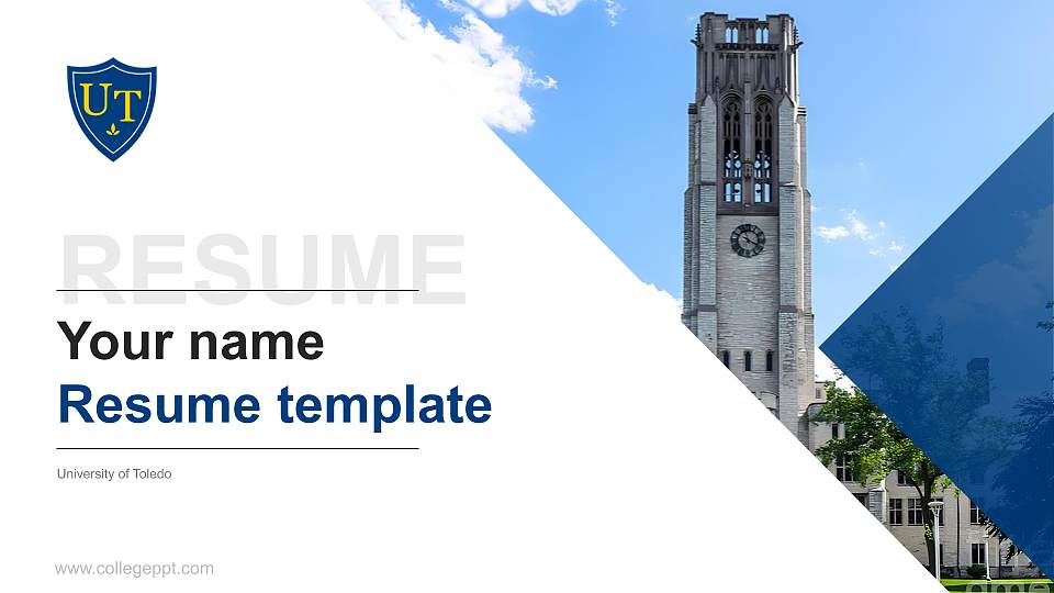 University of Toledo Resume PPT Template16:9 ratio PPT effect preview image1
