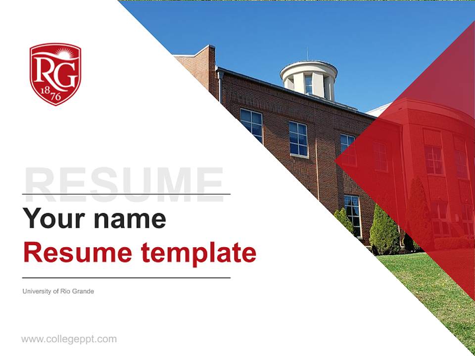 University of Rio Grande Resume PPT Template4:3 ratio PPT effect preview image5