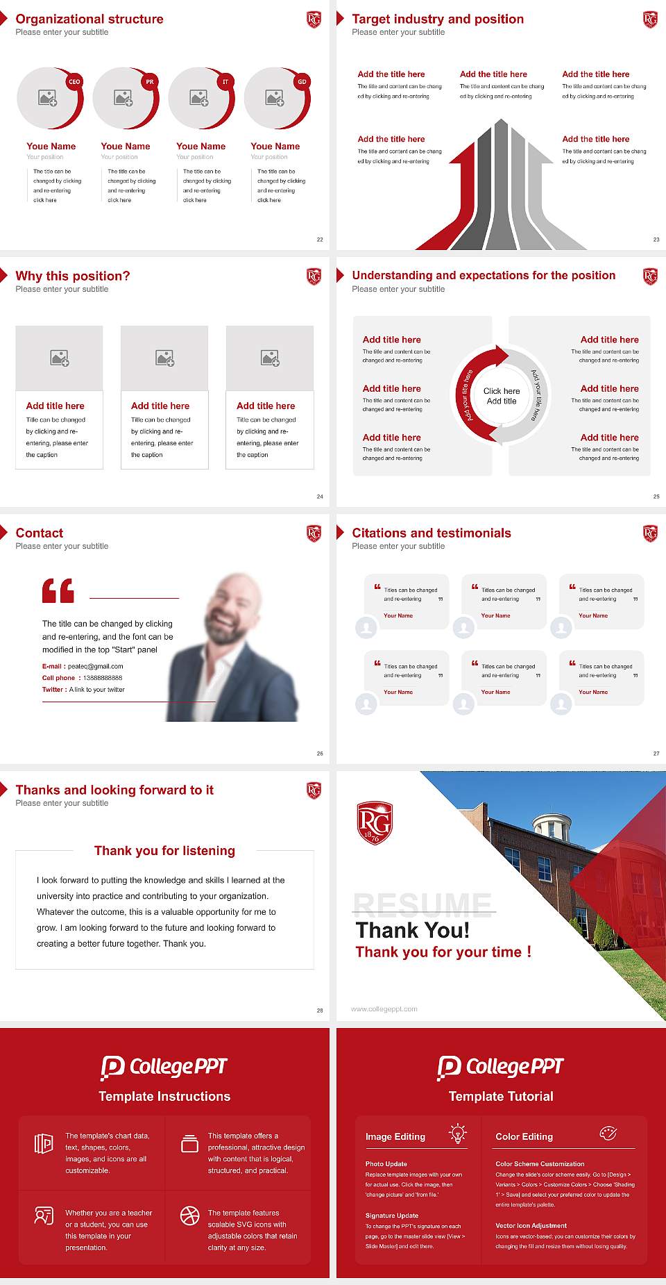 University of Rio Grande Resume PPT Template4:3 ratio PPT effect preview image4
