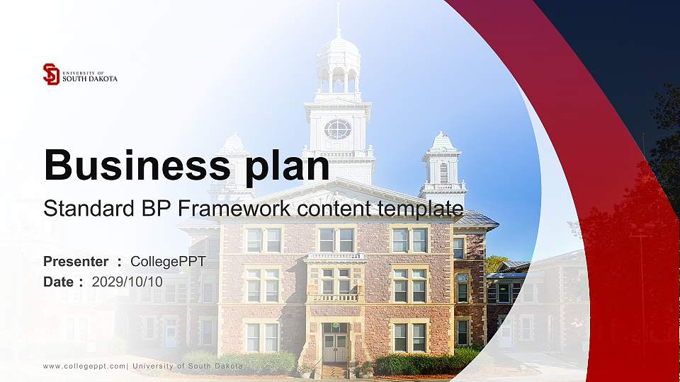 University of South Dakota Competition/Entrepreneurship Contest PPT Template16:9 ratio PPT effect preview image
