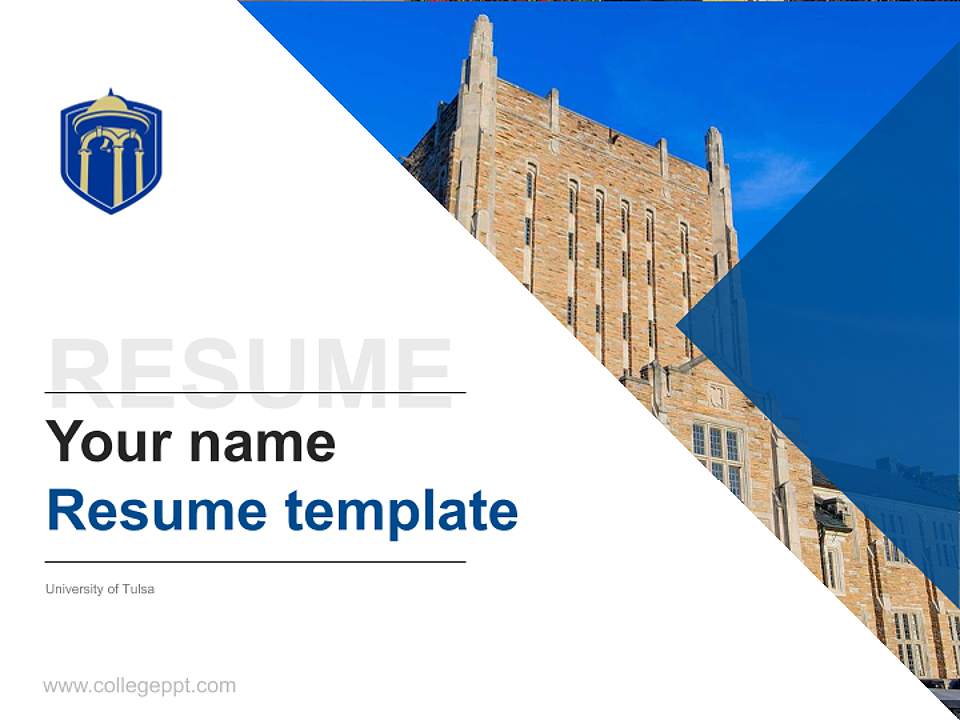 University of Tulsa Resume PPT Template4:3 ratio PPT effect preview image5