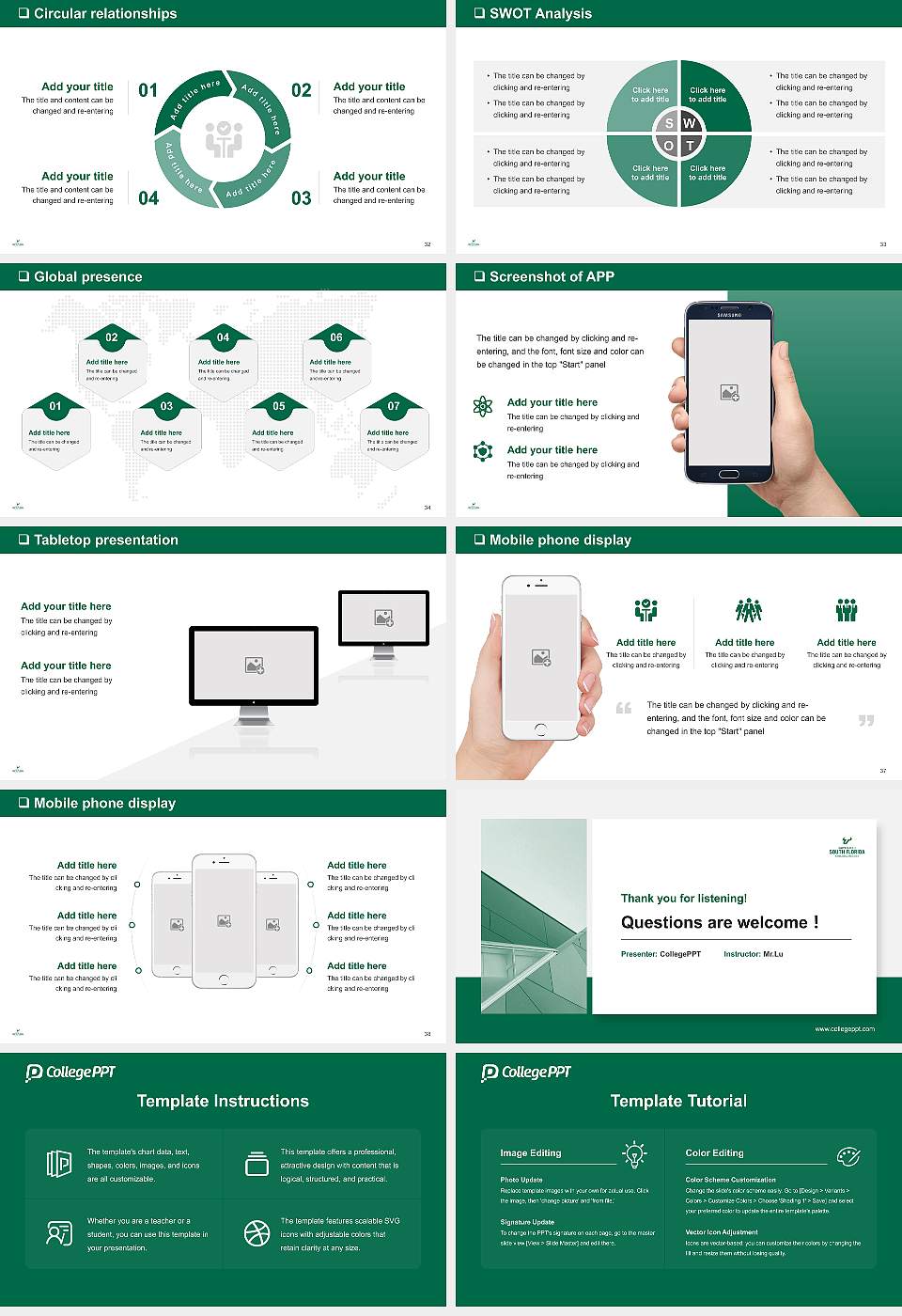 University of South Florida-Sarasota-Manatee General Purpose PPT Template16:9 ratio PPT effect preview image5