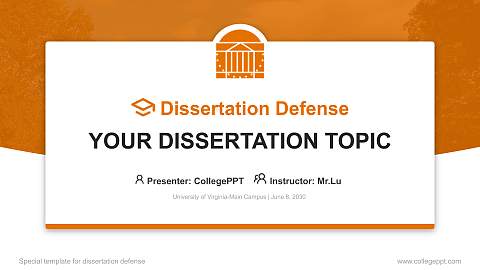 University of Virginia-Main Campus Graduation Thesis Defense PPT Template