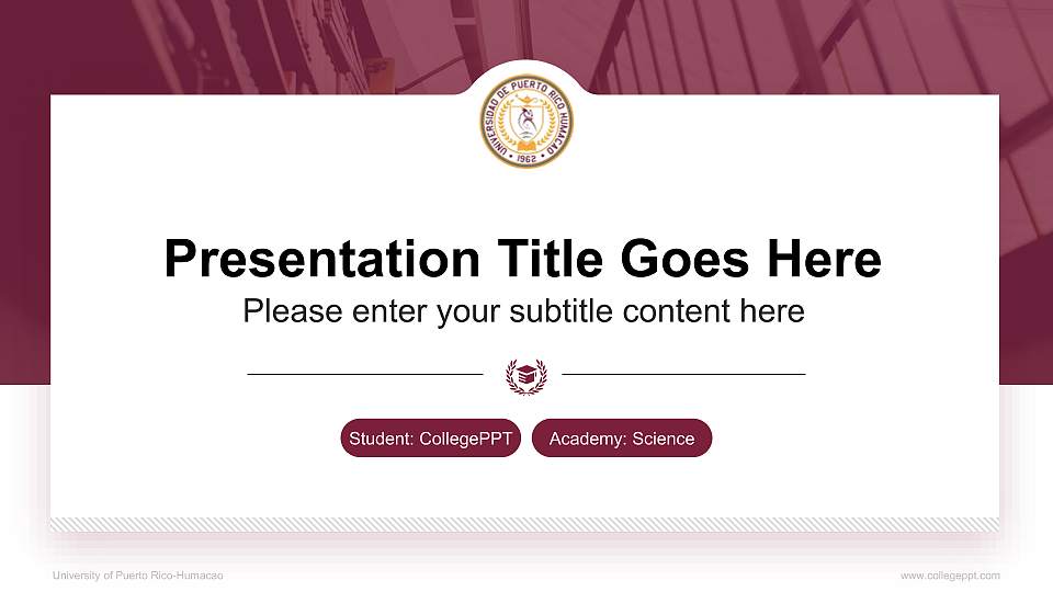 University of Puerto Rico-Humacao National Scholarship Defense PPT Template16:9 ratio PPT effect preview image