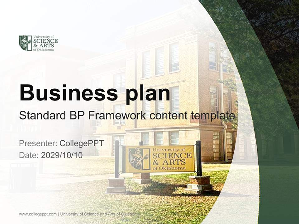 University of Science and Arts of Oklahoma Competition/Entrepreneurship Contest PPT Template4:3 ratio PPT effect preview image9
