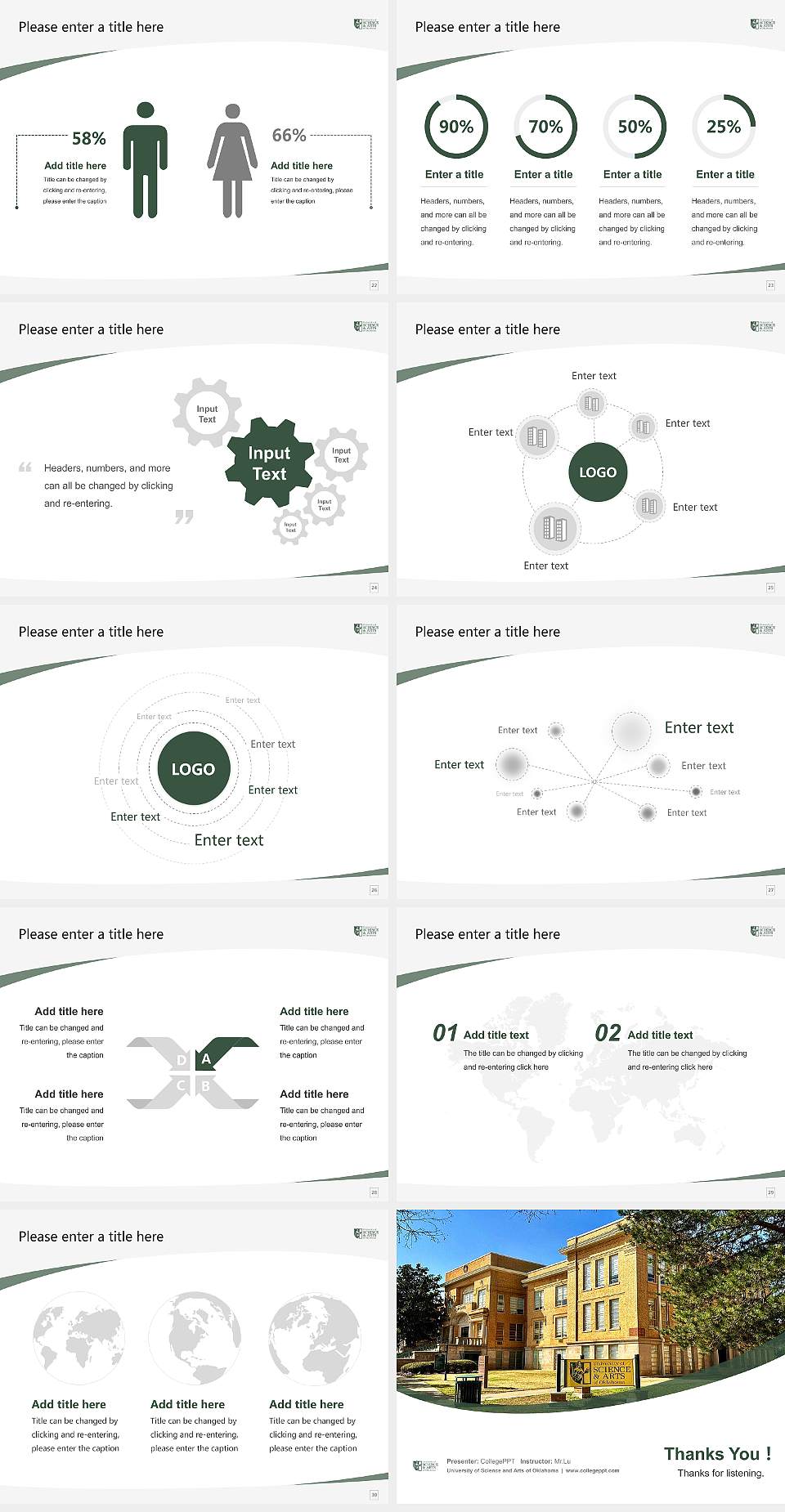 University of Science and Arts of Oklahoma Course/Courseware Creation PPT Template4:3 ratio PPT effect preview image4