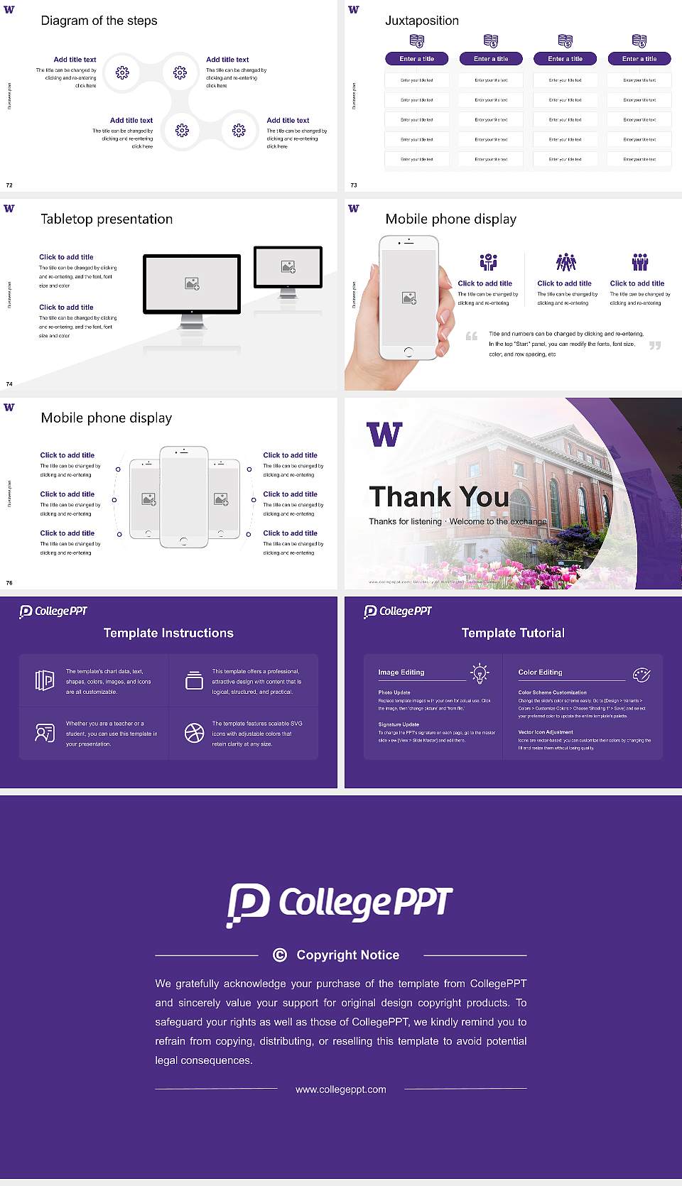 University of Washington-Tacoma Campus Competition/Entrepreneurship Contest PPT Template16:9 ratio PPT effect preview image9