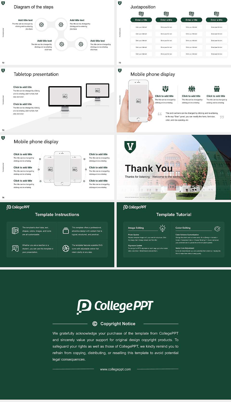 University of Vermont Competition/Entrepreneurship Contest PPT Template16:9 ratio PPT effect preview image9