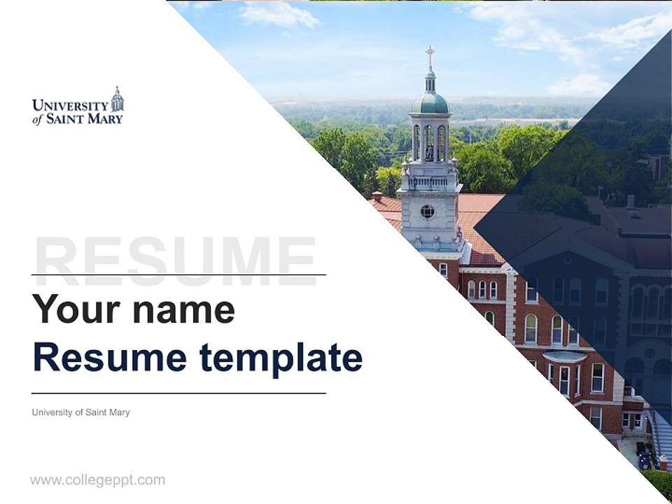 University of Saint Mary Resume PPT Template4:3 ratio PPT effect preview image5