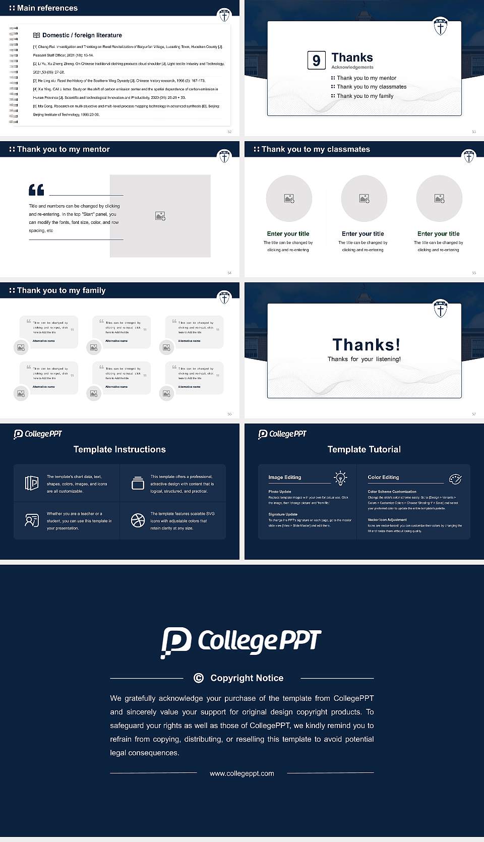 University of Valley Forge Graduation Thesis Defense PPT Template16:9 ratio PPT effect preview image7