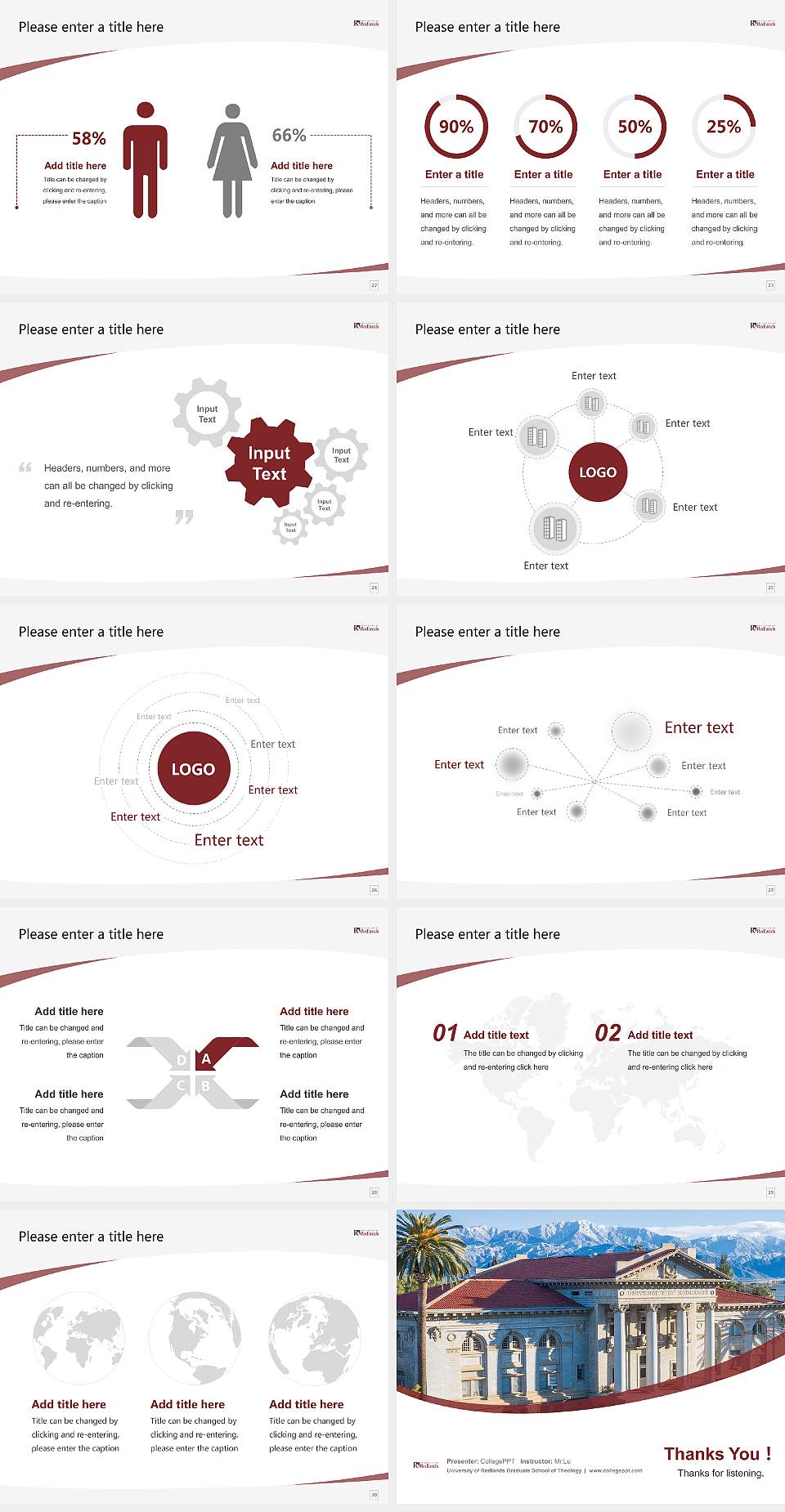 University of Redlands Graduate School of Theology Course/Courseware Creation PPT Template4:3 ratio PPT effect preview image4