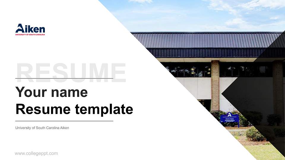 University of South Carolina Aiken Resume PPT Template16:9 ratio PPT effect preview image