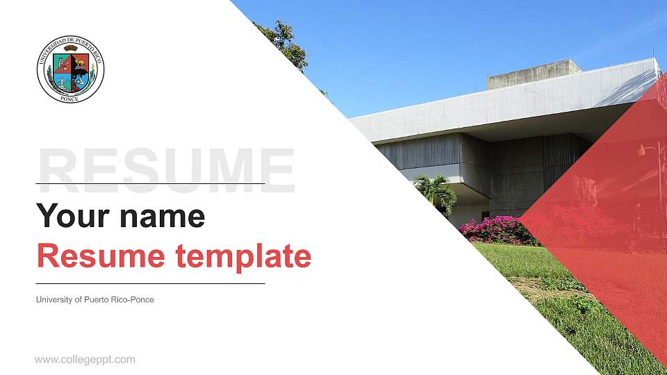 University of Puerto Rico-Ponce Resume PPT Template16:9 ratio PPT effect preview image