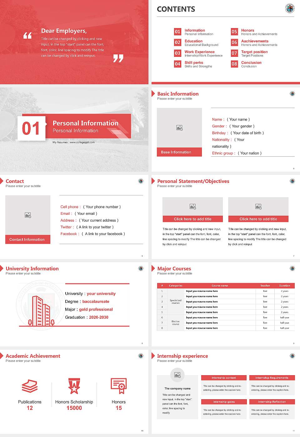 University of Puerto Rico-Ponce Resume PPT Template16:9 ratio PPT effect preview image2