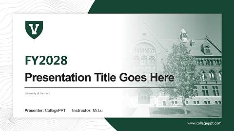 University of Vermont Academic Presentation/Research Findings Report PPT Template