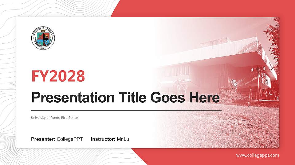 University of Puerto Rico-Ponce Academic Presentation/Research Findings Report PPT Template16:9 ratio PPT effect preview image