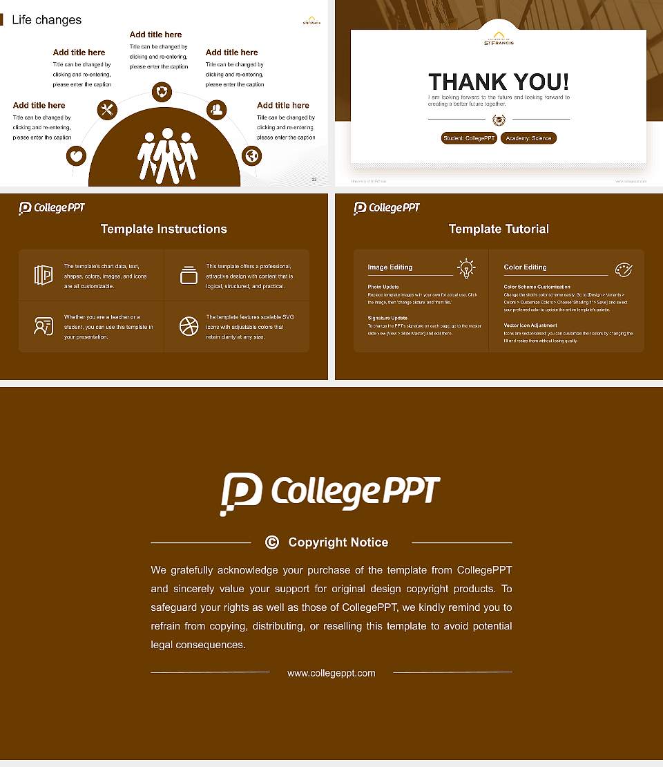 University of St Francis National Scholarship Defense PPT Template16:9 ratio PPT effect preview image4