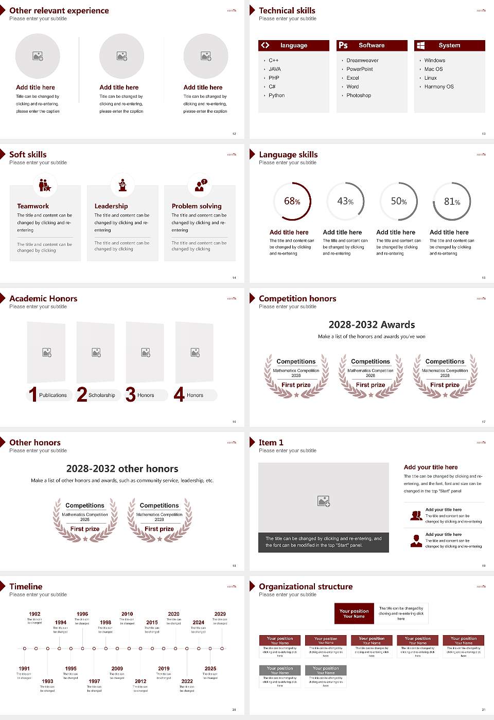 University of Puget Sound Resume PPT Template16:9 ratio PPT effect preview image3