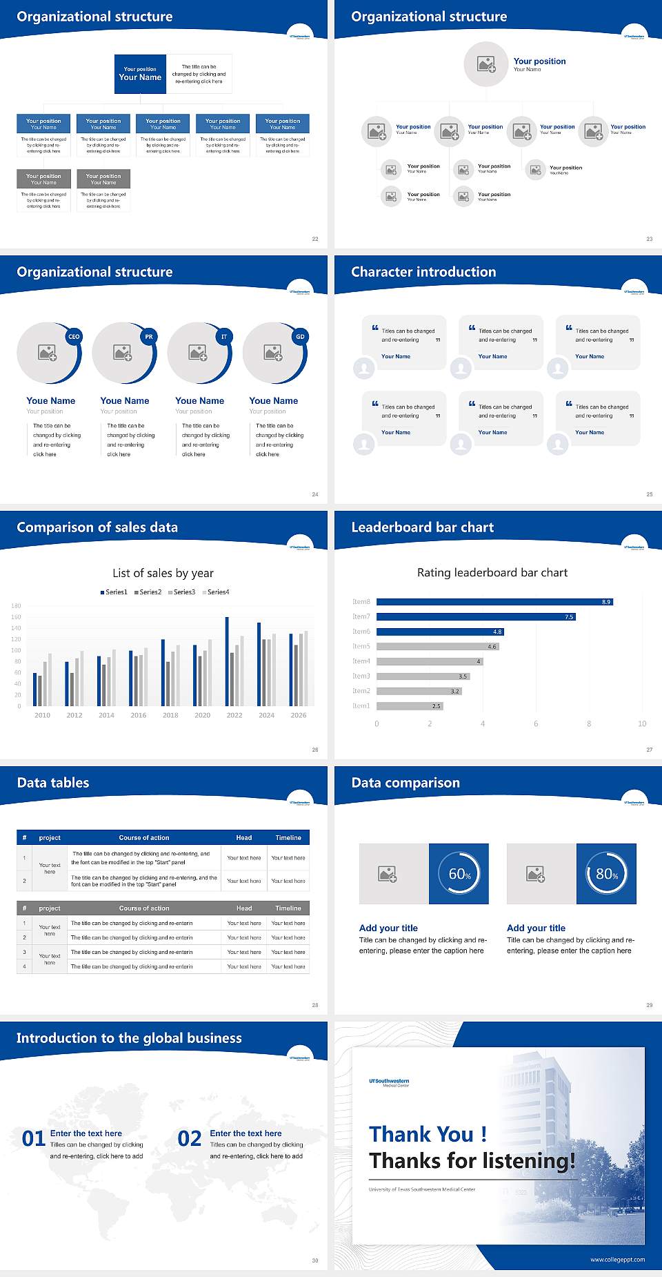 University of Texas Southwestern Medical Center Academic Presentation/Research Findings Report PPT Template4:3 ratio PPT effect preview image4